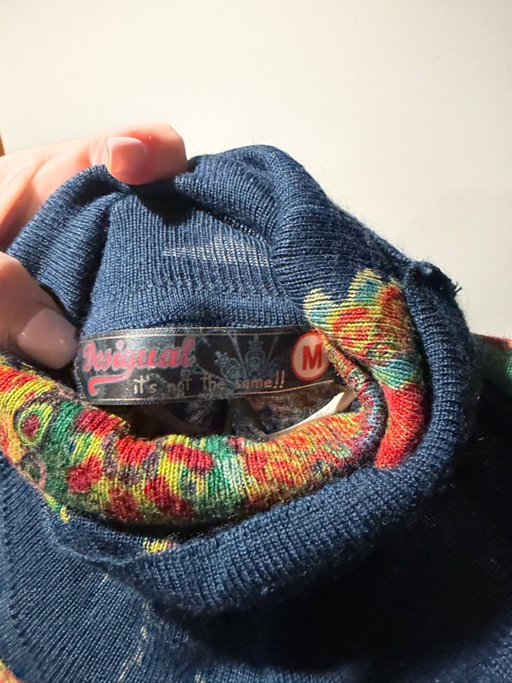 Desigual Navy Multicolor Floral Turtleneck Tunic - Picture 7 of 9